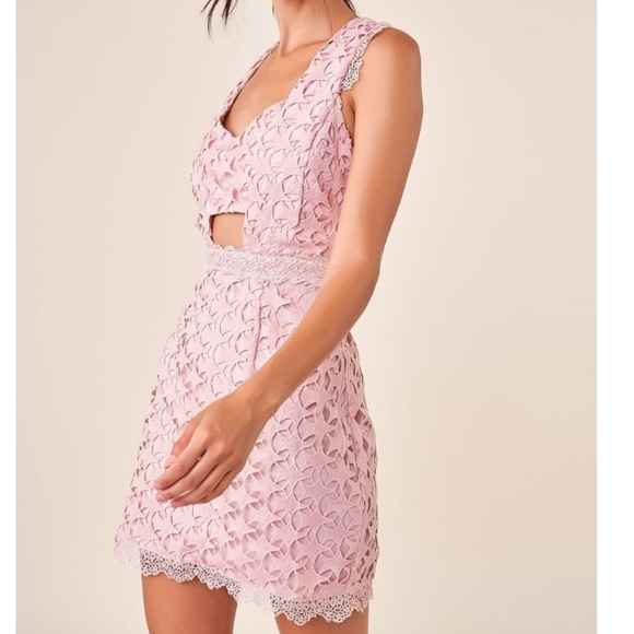 Mauve Pink Cut Out Dress - Picture 2 of 5